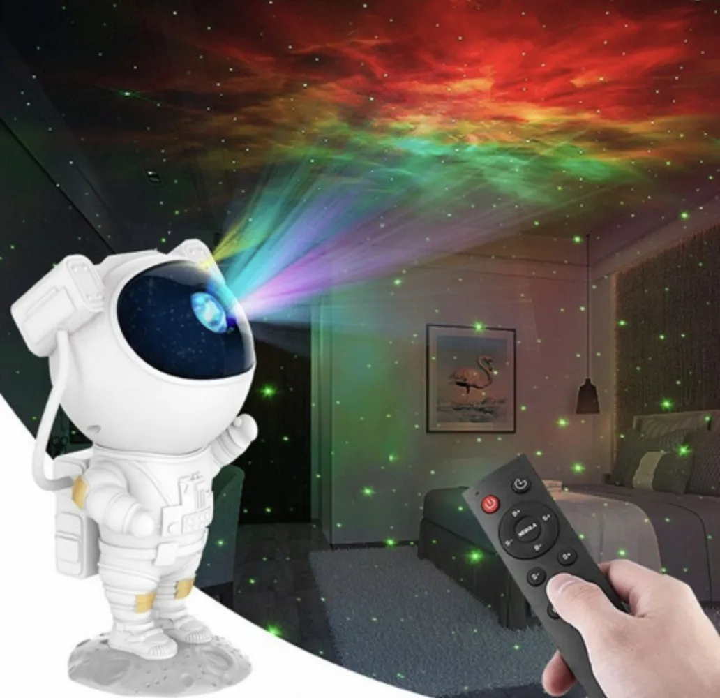 Projetor de Luzes Noturna Astronauta Led Luminária Universo Quarto